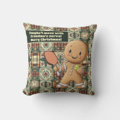 文字カスタムクランブルクリスマスラリージンジャーブレッド クッション (正面)