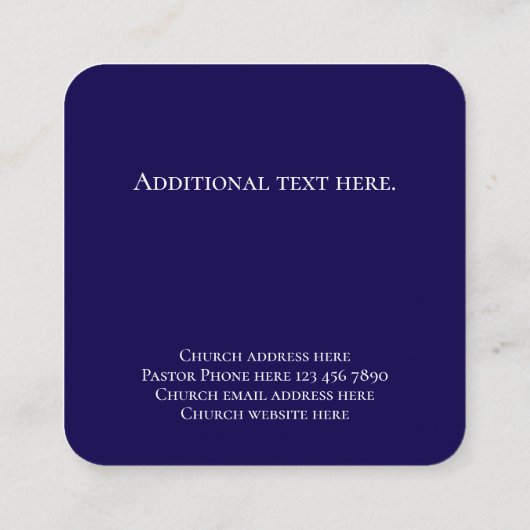 文字カスタムクリスチャン教会の牧師パーソナライズされた コーリングカード (裏面)