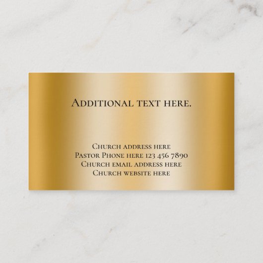 文字カスタムクリスチャン教会の牧師パーソナライズされた 名刺 (裏面)