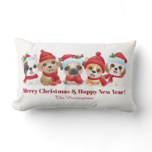 文字カスタムクリスマスパピーズ装飾用クッション
