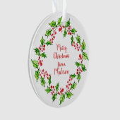 文字カスタムクリスマスリースオーナメント オーナメント (正面)