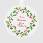文字カスタムクリスマスリースオーナメント オーナメント (裏面)