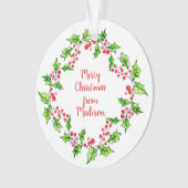 文字カスタムクリスマスリースオーナメント オーナメント (正面)