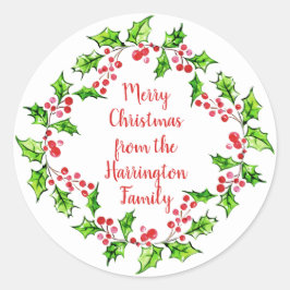 文字カスタムクリスマスリースシール ラウンドシール