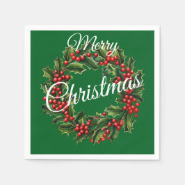 文字カスタムクリスマスリース スタンダードカクテルナプキン