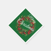 文字カスタムクリスマスリース スタンダードカクテルナプキン (角)