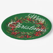 文字カスタムクリスマスリース ペーパープレート (アングル)