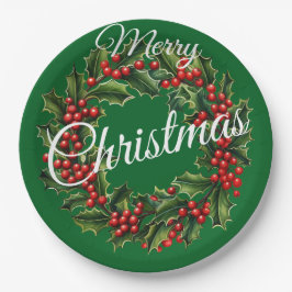 文字カスタムクリスマスリース ペーパープレート