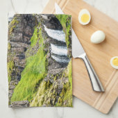 文字カスタムクリフブレクフォッサール、アイスランド キッチンタオル (四つ折り)