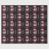 文字カスタムグリンピーサンタ ラッピングペーパー (フラット)