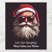 文字カスタムグリンピーサンタ ワインラベル (シングルラベル)