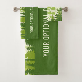 文字カスタムグリーンフォレストタオルセット バスタオルセット