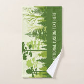 文字カスタムグリーンフォレストタオルセット バスタオルセット (ハンドタオル)