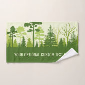 文字カスタムグリーンフォレストタオルセット バスタオルセット (ハンドタオル)
