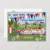 文字カスタムコロネーションお祝い招待状 インビテーションポストカード (正面/裏面)