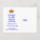 文字カスタムコロネーションお祝い招待状 インビテーションポストカード (裏面)