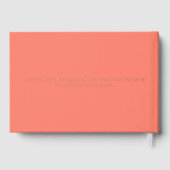 文字カスタムコーラルピンクの金ゴールドの手紙を花嫁に ゲストブック (裏面)