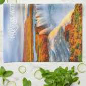 文字カスタムゴダフソースウォーターフォールズ,アイスランド キッチンタオル (折り畳み)