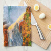 文字カスタムゴダフソースウォーターフォールズ,アイスランド キッチンタオル (四つ折り)