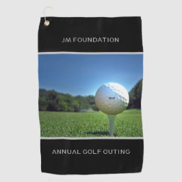 文字カスタムゴルフドライブブラック ゴルフタオル