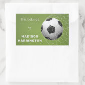 文字カスタムサッカーゴールシール 長方形シール (バッグ)