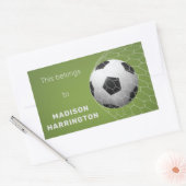 文字カスタムサッカーゴールシール 長方形シール (封筒)