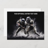 文字カスタムサッカー選手イラストレーション ポストカード (正面/裏面)