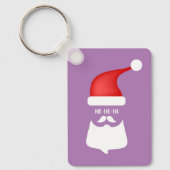 文字カスタムサンおもしろいタカラフルクリスマスパープル キーホルダー (正面)