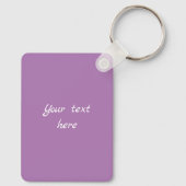 文字カスタムサンおもしろいタカラフルクリスマスパープル キーホルダー (裏面)