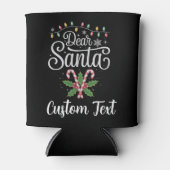 文字カスタムサンタク親愛リスマスファミリーマッチング 缶クーラー (正面)