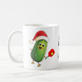 文字カスタムサンタズピックボールラリー コーヒーマグカップ (左)