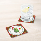 文字カスタムサンタズピックボールラリー スクエアペーパーコースター (インサイチュ)