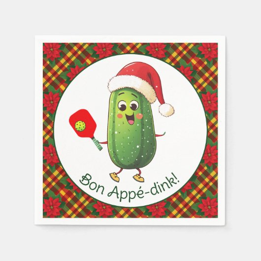 文字カスタムサンタズピックボールラリー スタンダードカクテルナプキン (正面)