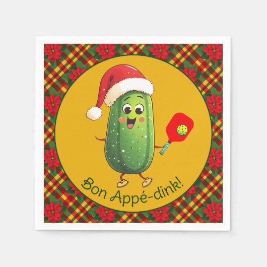 文字カスタムサンタズピックボールラリー スタンダードカクテルナプキン (正面)