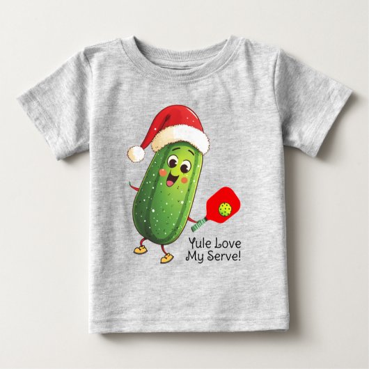 文字カスタムサンタズピックボールラリー ベビーTシャツ (正面)