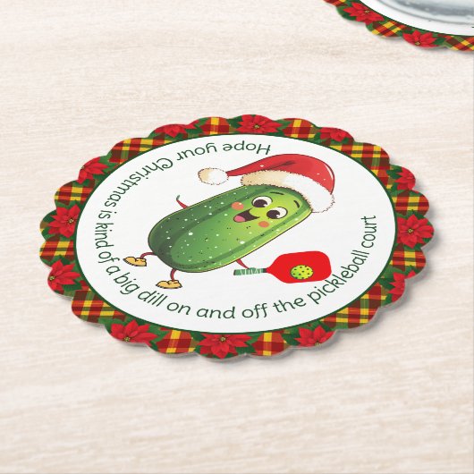 文字カスタムサンタズピックボールラリー ペーパーコースター (アングル)