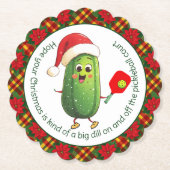 文字カスタムサンタズピックボールラリー ペーパーコースター (正面)