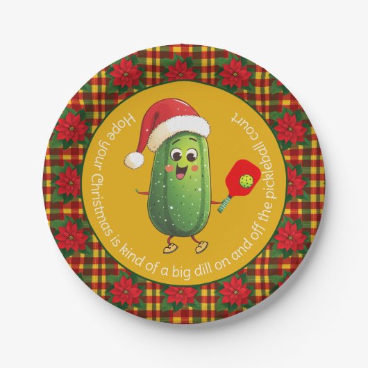 文字カスタムサンタズピックボールラリー ペーパープレート (正面)