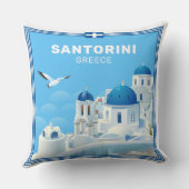 文字カスタムサントリーニギリシャ クッション (裏面)