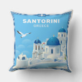文字カスタムサントリーニギリシャ クッション (正面)