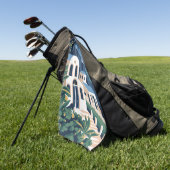 文字カスタムサントリーニギリシャ ゴルフタオル (グリーン)