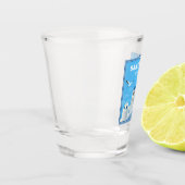 文字カスタムサントリーニギリシャ ショットグラス (左)