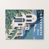 文字カスタムサントリーニギリシャ ジグソーパズル (横)