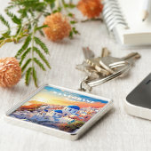 文字カスタムサントリーニグリークサンセット キーホルダー (側面)