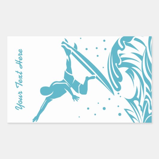 文字カスタムサーファーステッカー 長方形シール (正面)