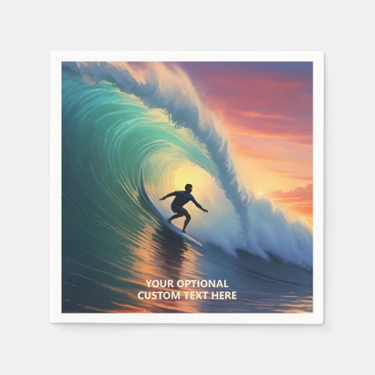 文字カスタムサーファー スタンダードカクテルナプキン (正面)