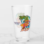 文字カスタムサーフィンパイナップル タンブラーグラス (正面)