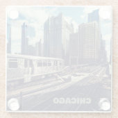 文字カスタムシカゴUSA ガラスコースター (裏面)