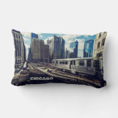 文字カスタムシカゴUSA ランバークッション (裏面)