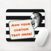 文字カスタムシャウトオンブラックストライプ マウスパッド (マウス)